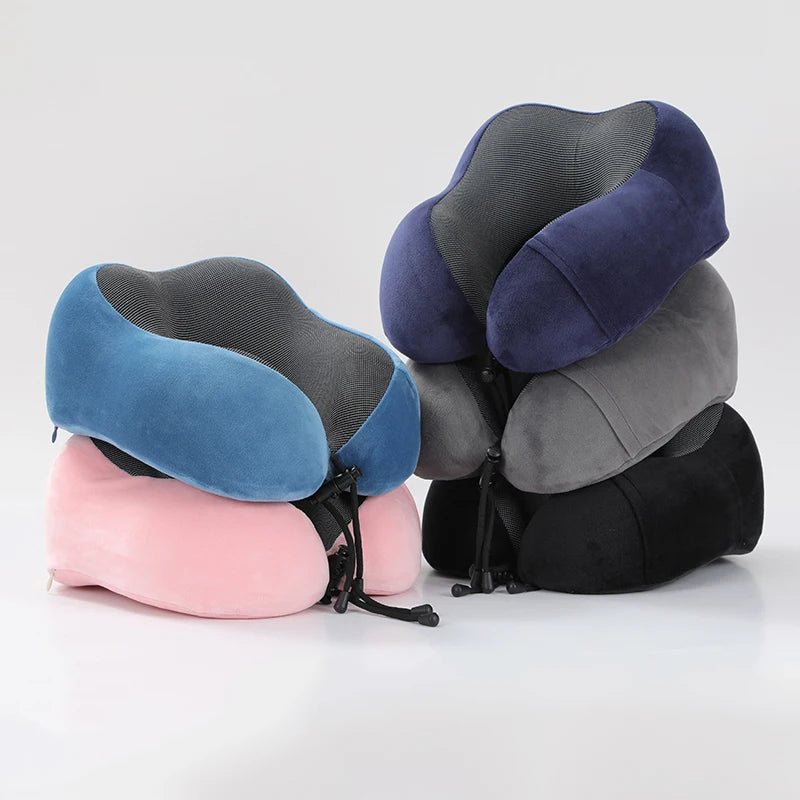 Promotion Business Gift U-Shaped Travel Neck Relaxer Pillow Memory Foam Cervical Pillow for Neck Pain Relief Coussin De Voyage