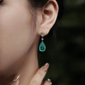 Fashion Fine Silver 925 Emerald Zirconia Earrings Wholesale Drop Water Shape Custom Jewelry Earrings Women