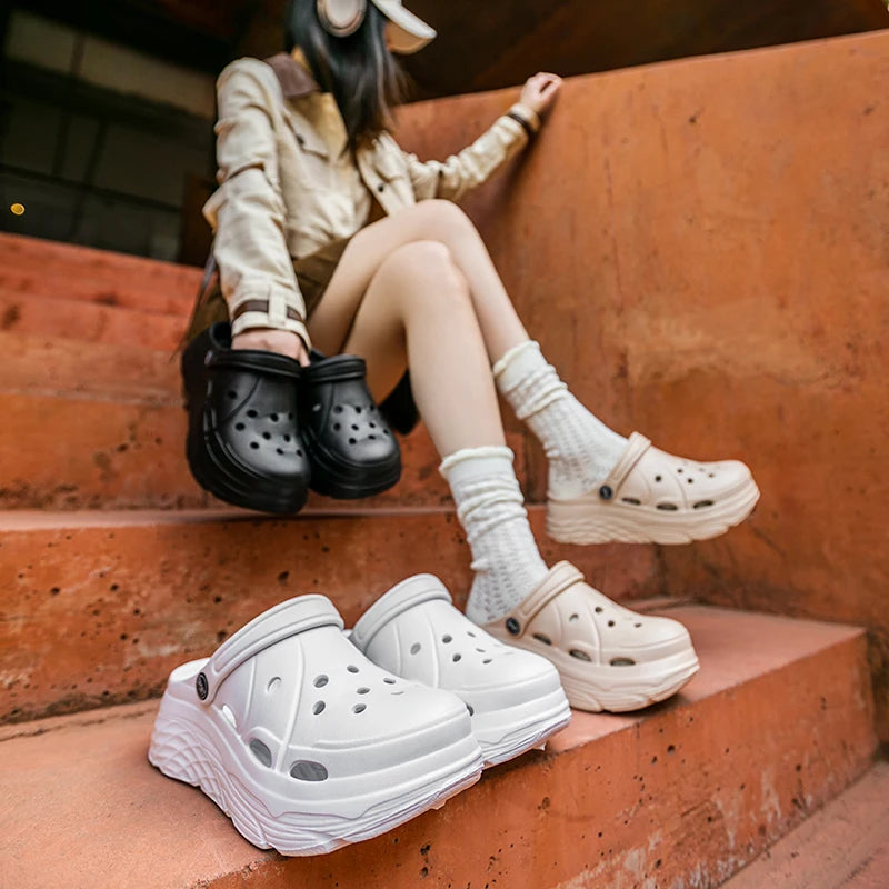Custom Logo EVA Slipper for Women Men Comfortable Thick Platform Indoor Slides Light Feature Non-slip Breathable Closed Slippers MegaBDM