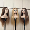 Very Long Human Hair Mannequin Head with Shoulder Bride Cosmetology Hairdressing Training Head Manikin Doll Head Hair Mannequins