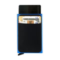Mini RFID Blocking Aluminum Wallet Slim ID Credit Card Holder with Pop-up Bank Card Case for Business Cards