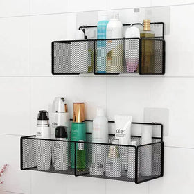 Factory Wholesale Basket Gird Hanging Basket Bathroom Corner Rack Wall-Mounted Hanging Basket