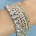 Fashion Unisex Jewelry Real Gold 10K 14K Diamond Tennis Chain 3mm Chain Bracelet Charm Lab Created Diamond Tennis Bracelet Men