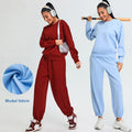SHINBENE Womens 2Pcs Outfits Lounge O Neck Sweatshirt Jogger Sweatpants Tracksuit Sweatsuit Set Fall Clothes