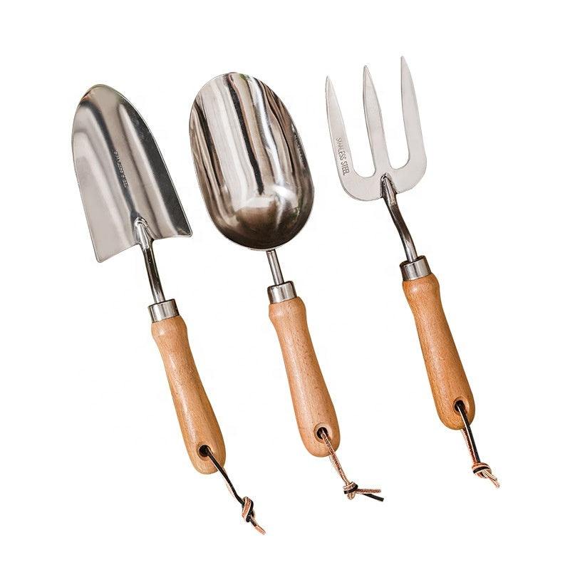 Hot Selling Three-Piece Stainless Steel DIY Gardening Tool Set Customizable OEM Small Shovel Fork for Planting Industrial