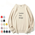 Embroidered Round Neck Sweatshirt Blank Pure Color Custom logo Unisex Pullover Hoodies 300gsm Sweatshirts for Men