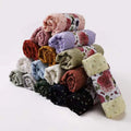 70X180cm Pom Pom Bubble Printed Chiffon Hijab Scarf Fashion for  Women Long Shawl Wrap Muslim Headscarf Islamic Sjaal Turban