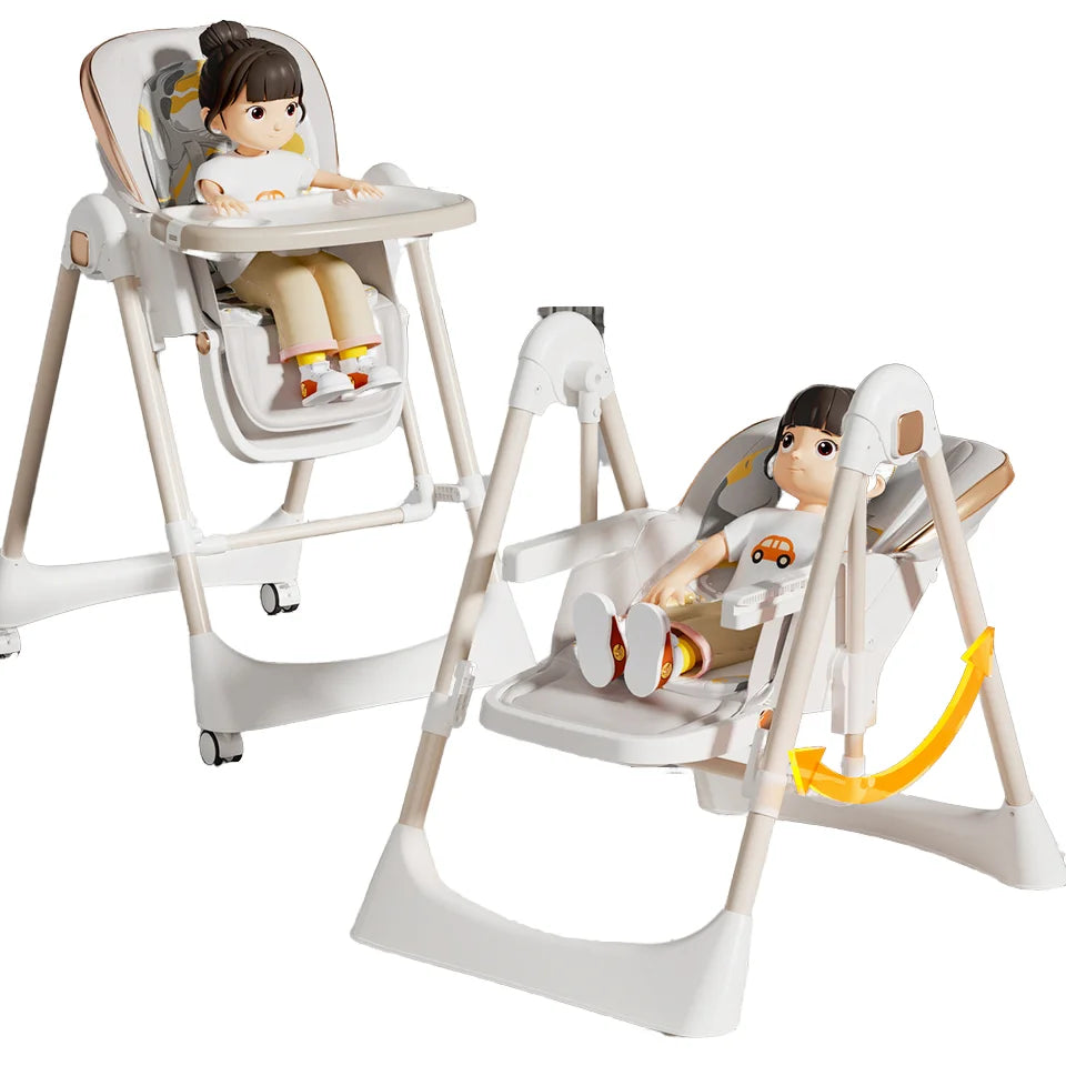 Multifunctional New Cheap Portable Adjustable Dining High Chair 3 in 1 Baby Rocking Swing Chair Eating Food High Chair for Baby
