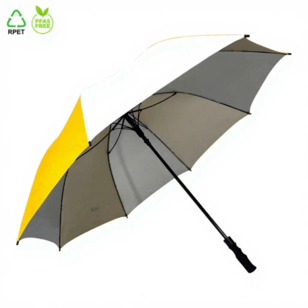 Ovida Commercial Auto Open Vented Oem RPET Design Golf Umbrella Custom Logo Double Layer Windproof Waterproof Umbrella with logo
