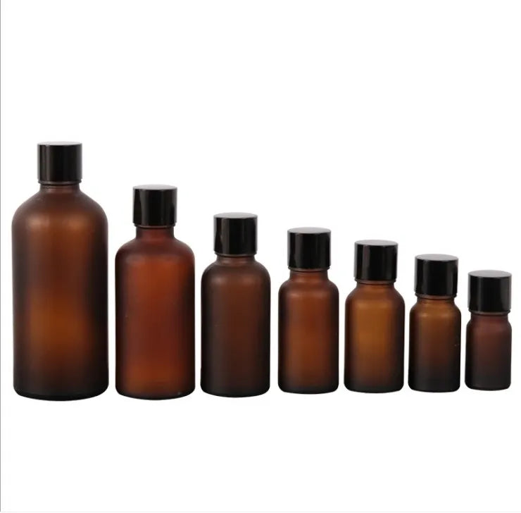 5ml 10ml 15ml 20ml 30ml 50ml 100ml Frosted Amber Essential Oil Diffuser Glass Bottles Oil Essential Glass with Screw Cap