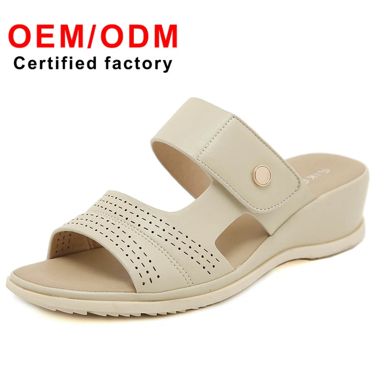 Women's Summer New Design Sandals Lightweight Comfortable Casual Wedge-Heeled Beach Slippers Breathable Fashion Shoes