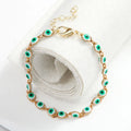 New Arrival Trending Tiny Evil Green Eye  Bracelet Chain Bracelet for Women Jewelry