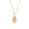 2022 Fashion 925 Shiny Zircon Leaf Pendant Sterling Silver Necklace for Women