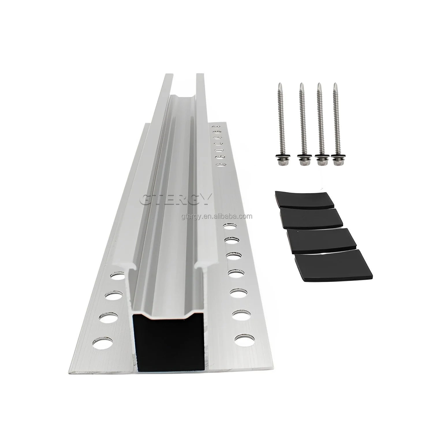 Aluminum Mini Rail for Solar Panel Installation Extruded Solar Energy Support with EPDM for Metal Roof Mini Rail