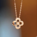 Wholesale 14k Solid Gold Genuine Gold Lab Diamond Brilliant Cut Four Leaf Clover Dainty Third Party Certified Necklace