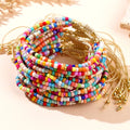 Go2boho Handmade Women's Friendship Bohemian Multilayer Beaded Bracelet Rainbow Colorful Seed New Trendy Summer Fashion Jewelry
