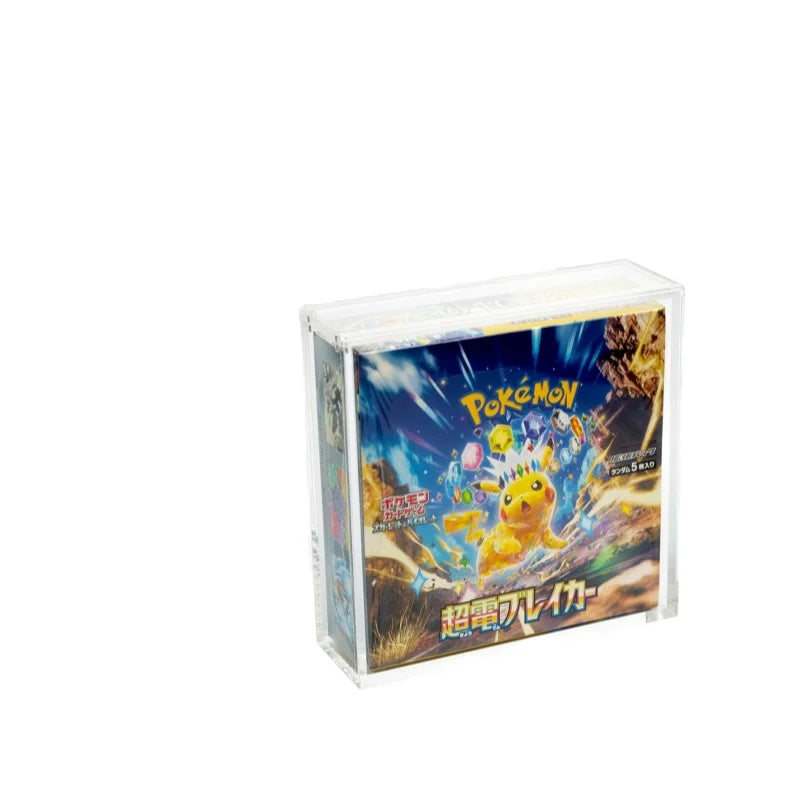 Premium Modern 5mm Acrylic for Pre-Assembled Display Rack for Pokemon Cards Japanese Booster Box Magnetic Lids for