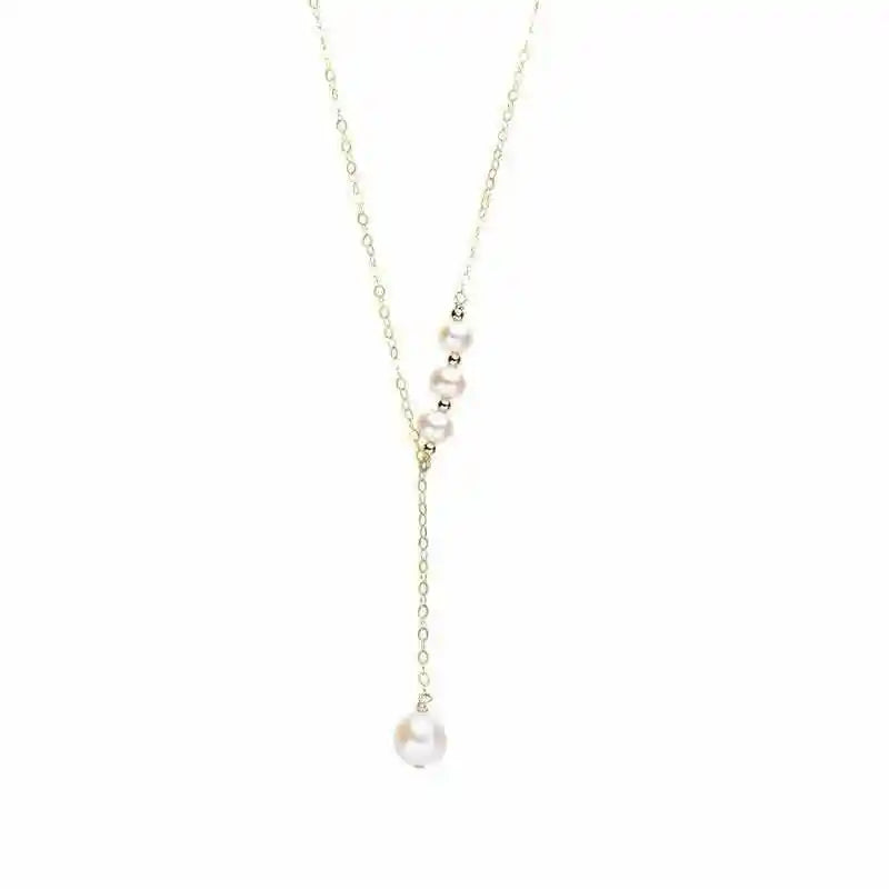 Light Luxury Retro-Style 4-8mm Natural Freshwater Pearl Necklace Zhuji Potato Pearl with Simple Ins Niche Design