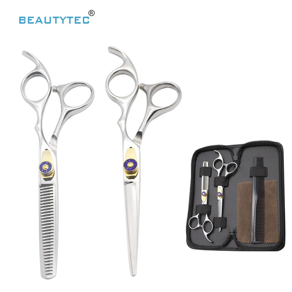 Professional Adjustable Screw Tijeras 6 Inch Hair Cutting Thinning Shears Hairdressing   Scissors Set