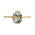 New Arrival Wholesale Beautiful Women Jewelry Oval Moss Agate Ring Wedding Promise Rings for Gift with Moissanite Engagement