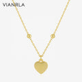 VIANRLA 925 Sterling Silver Heart Bail Chian Color Fashion Chain Chunky Pendant Chain Necklace  for Women Gift