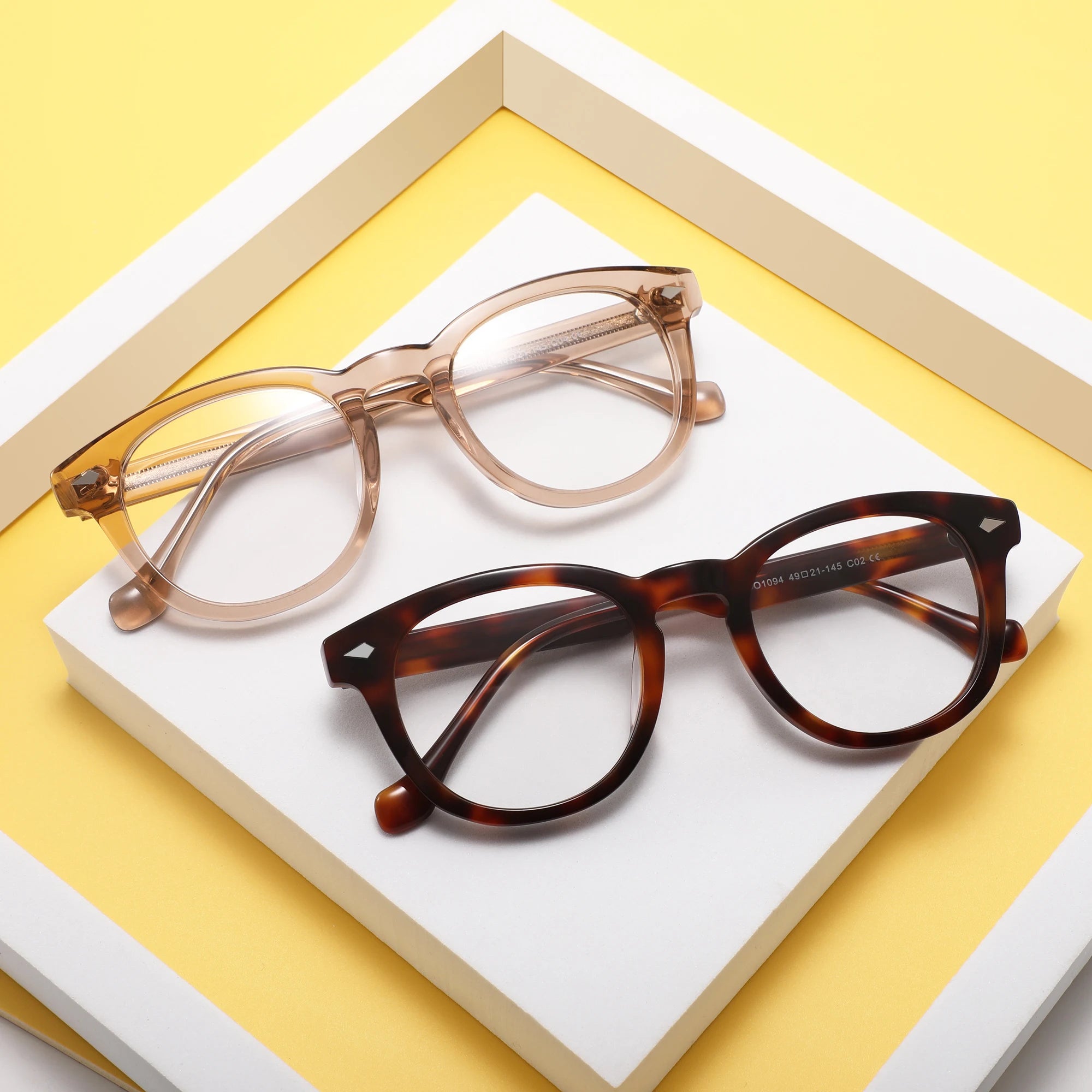 CONCHEN 2023 Fashion Acetate Eyeglasses Custom logo Eye Glass Frames Optical Glasses for Men