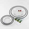 Nordic Style Ins Black Edge Eco-Friendly Fruit Glass Plate Creative Luxury Transparent Salad Western Steak Dishes for Event Use