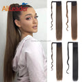 AliLeader Wrap Around Long Silky Straight Hair High Temperature Fiber Pony Tail 34 Inch Clip in Ponytail Extension
