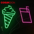 For Custom LED Neon Ice Cream Sign Acrylic Eco-friendly Indoor Decoration for Companies and Hospitals