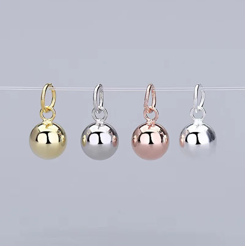 925 Sterling Silver Jewelry Pendant Ball Charms Bracelet Charms for Jewelry Making