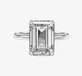 Women's Classic Square Emerald Cut Engagement Ring Cubic Zirconia Rhodium for Wedding Party Anniversary Made Sterling Silver