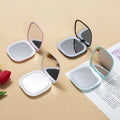 Mini Double-Sided Compact Makeup Mirror Black Foldable Square Pocket with Custom Logo Black Mini Cosmetic Mirror
