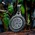 SS8-914ABP Steel Soldier 2022 Nordic Mythology Vikings Stainless Steel Necklace Valhalla Hall Sign Pendant Necklace