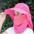 Women's Summer Bucket Hat with Detachable Fast Dry Sun Visor and Face Cover for Fishing Casual Travel Cycling Daily Use