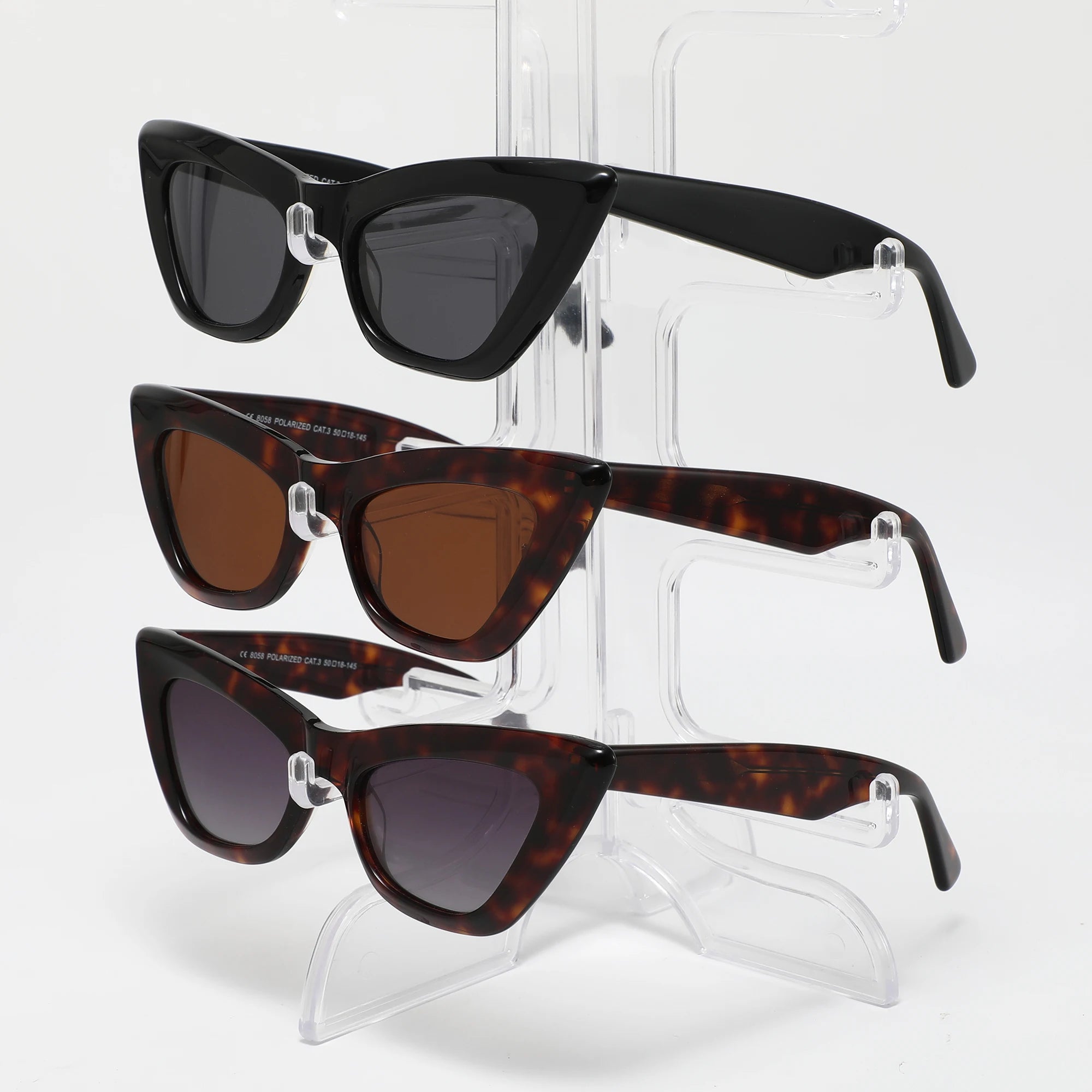 High End Luxury Retro Vintage Acetate Sunglasses Unisex Handmade UV400 Polarized Sun Glasses