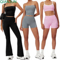 Custom Logo Gym Activewear Summer Outdoor Yoga Sets Women's Plus Size 4 Piece Yoga Fitness Gym Sets for Women