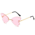 Luxury 2020 New Fashion Butterfly Frame Unisex Rimless Sunglasses with Mirror Lenses