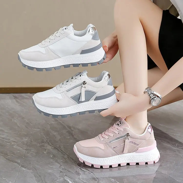 High-top Sports Women's Shoes 2025 New Model Rubber-soled Running Shoes  Casual Walking Shoes