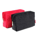 Luxury Quilted Makeup Bag with Private Logo Custom Logo Velvet Zipper Bag Fashion Toiletry Bags for Women