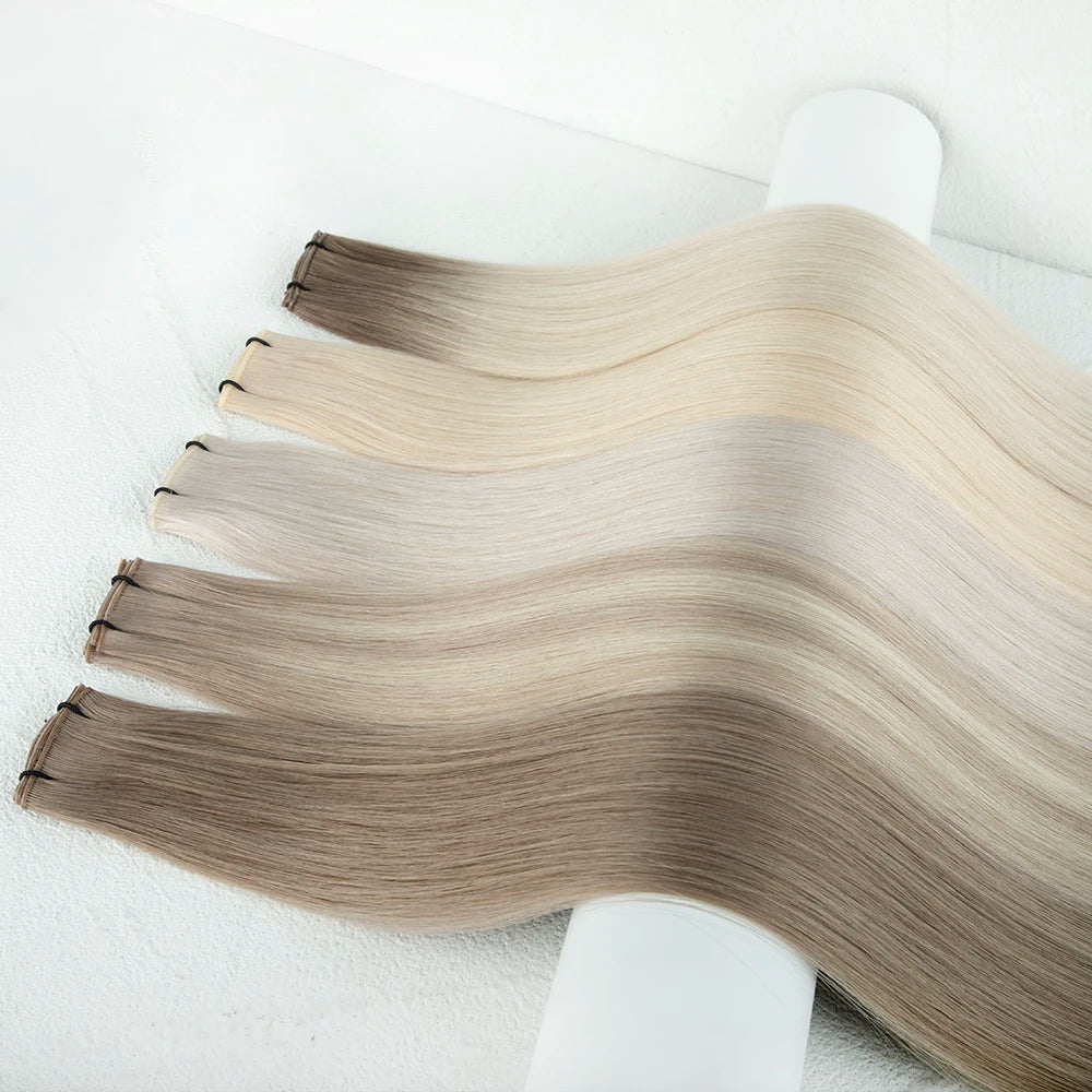 LeShine 20g Remy New Hand Tied Weft Hair Extension Rooted Double Drawn Hand Tied Wefts Genius Weft Hair Extension