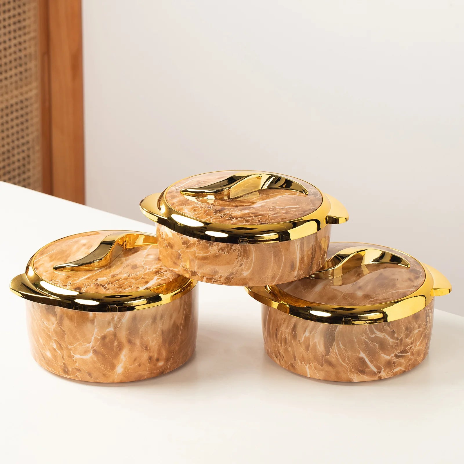 Wholesale 3 Pcs/set Three-Piece Stainless Steel Insulation Box Hot Cold Food Storage Container 1.5L+2L+2.5L for Home Restaurant