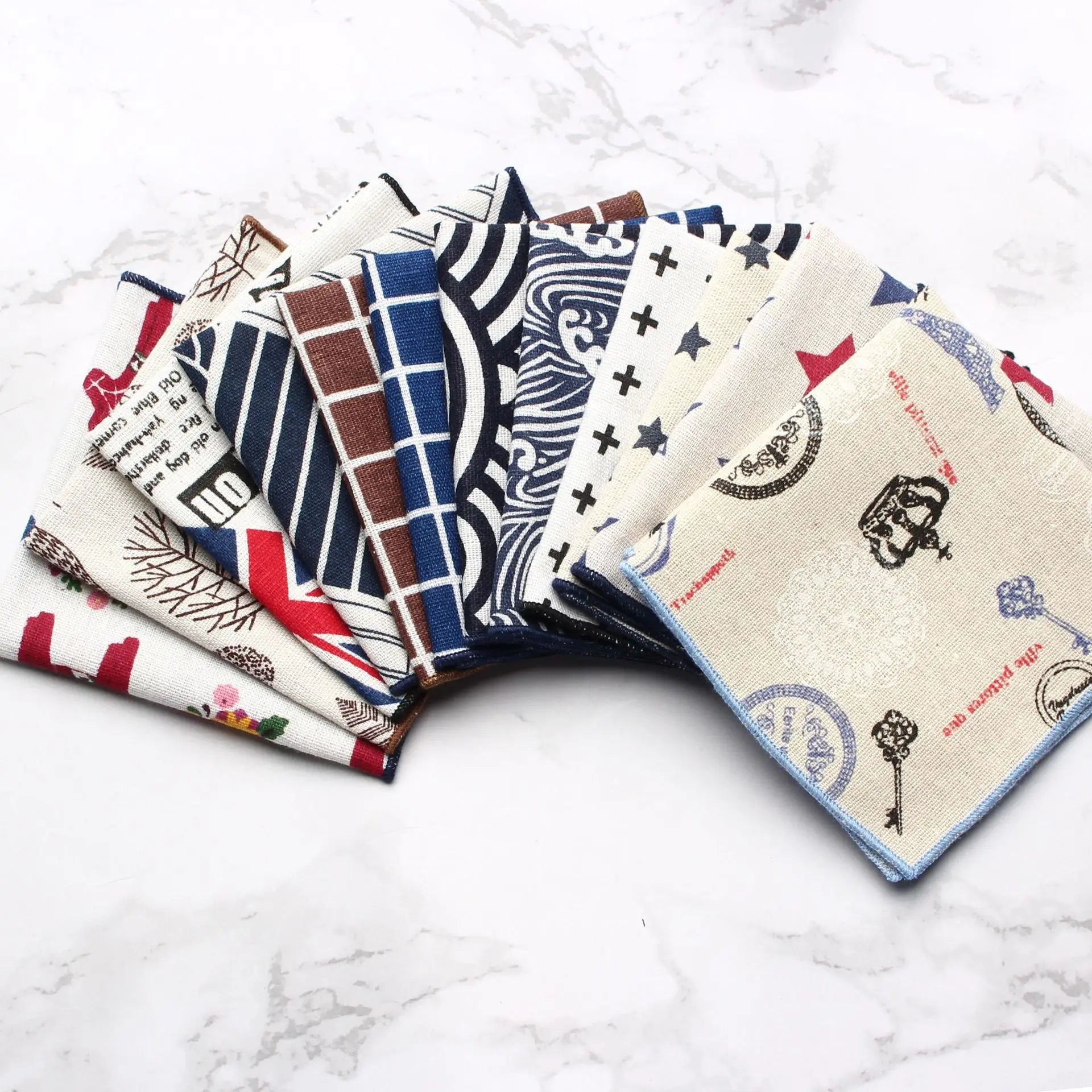 24*24cm Jacquard Square Polyester Handkerchiefs for Men's Suits Custom Designed Pocket Squares With Various Patterns