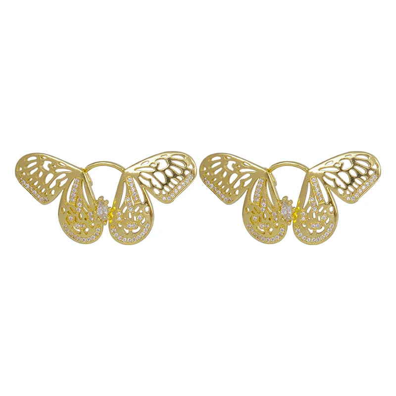 Exaggerated Earings Brass Large Gold Plated Korean Fashion 18K Bridal Wedding Jewelry Earring