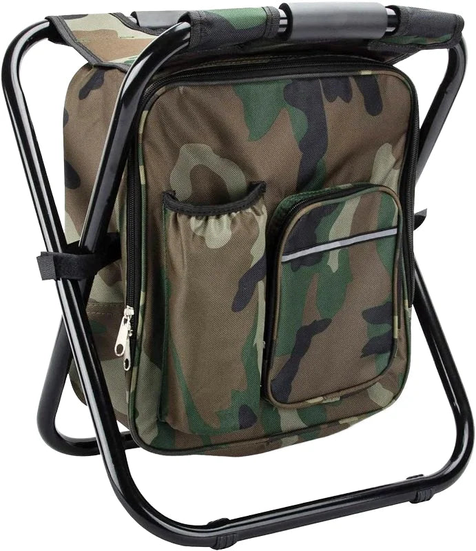Multifunction Outdoor School Fishing Camping Backpack Chair Portable Folding Camouflage Seat Stool Cooler Insulated