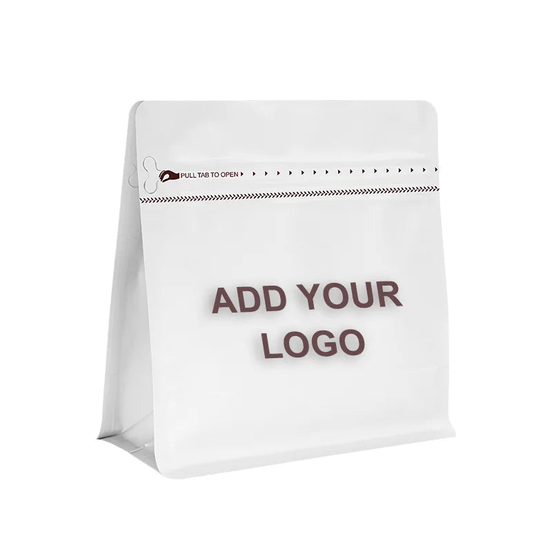 Turkish Coffee Bean Bags 1lb Eight Side Seal Stand Zipper with Valve and Custom Printed Logo Food Grade Packaging