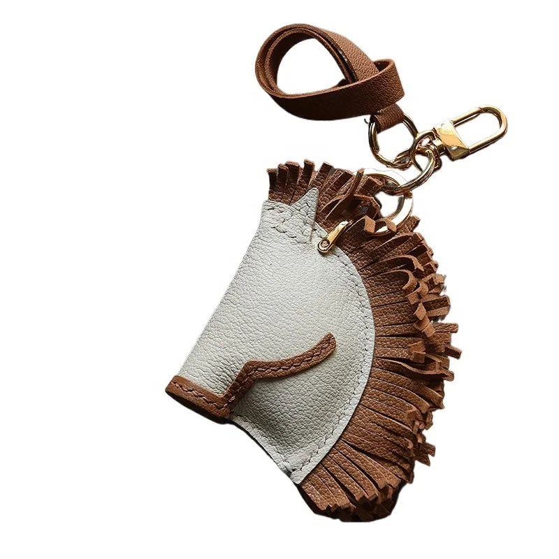Zenos Horse Original Design Genuine Leather Handmade Car Key Pendant Trendy Men and Women Gift Package Leathercraft