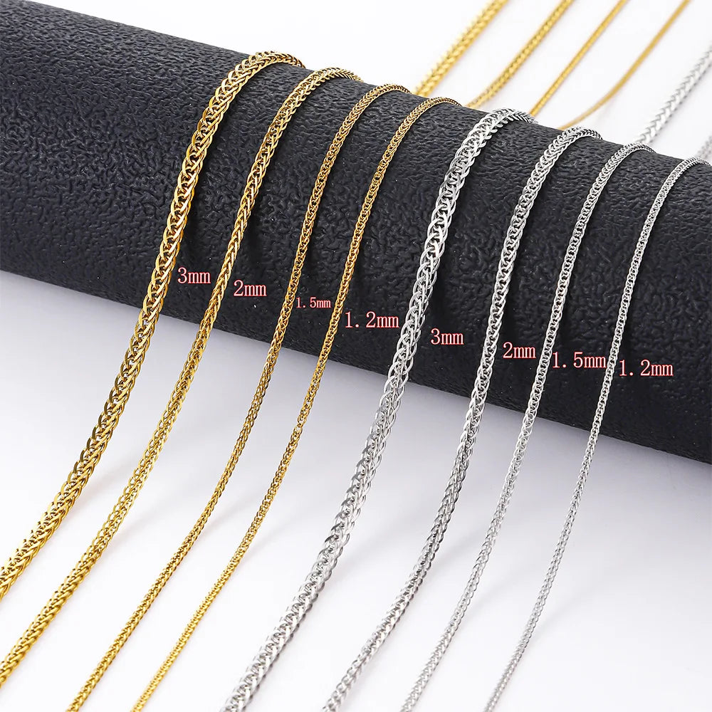 Fashion 18K Gold Plated Stainless Steel & Titanium Chain Necklace Thin Clavicle Chopin Design Unisex Gift Party Jewelry