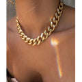 15mm Joolim Jewelry 18K Gold Plated High Quality Polished Mirror Shiny  Chunky Cuban Stainless Steel Necklace