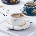 Tray Nordic Style Gold Carved Marble Textured Ceramic Coffee Mug