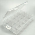 15-Compartment Clear Plastic Organizer with Adjustable Dividers Modern Design for Jewelry Fishing Gear Small Parts Storage